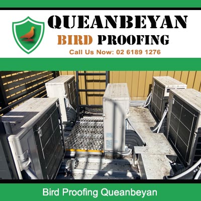 Bird proofing mesh solution installed on rooftop air conditioners in Queanbeyan area